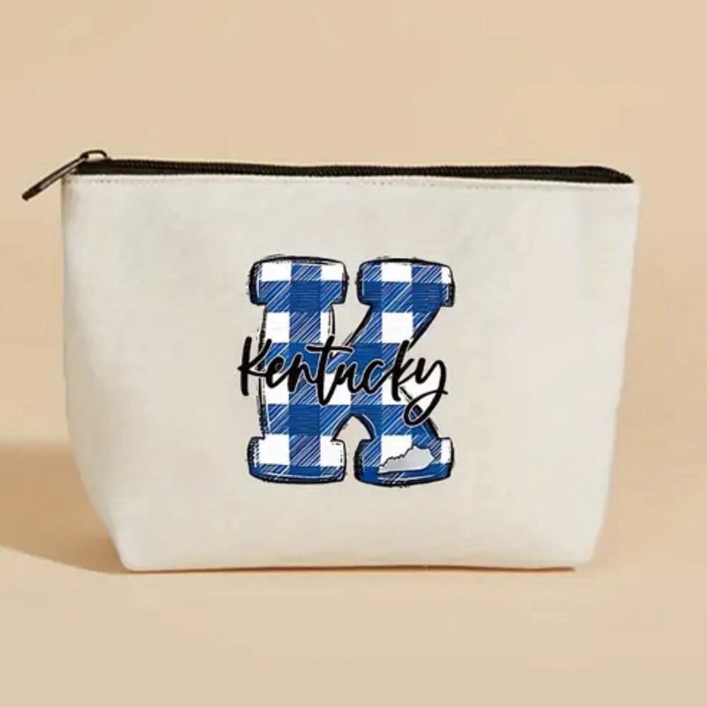 Kentucky Checkerboard Makeup Bag